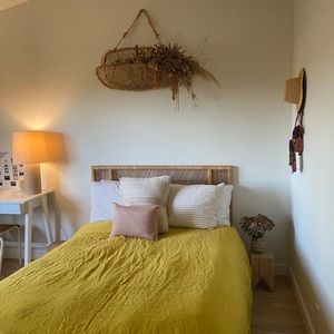 Citron, Chartreuse, Yellow Queen Duvet Cover Brooklinen 100 percent Linen,